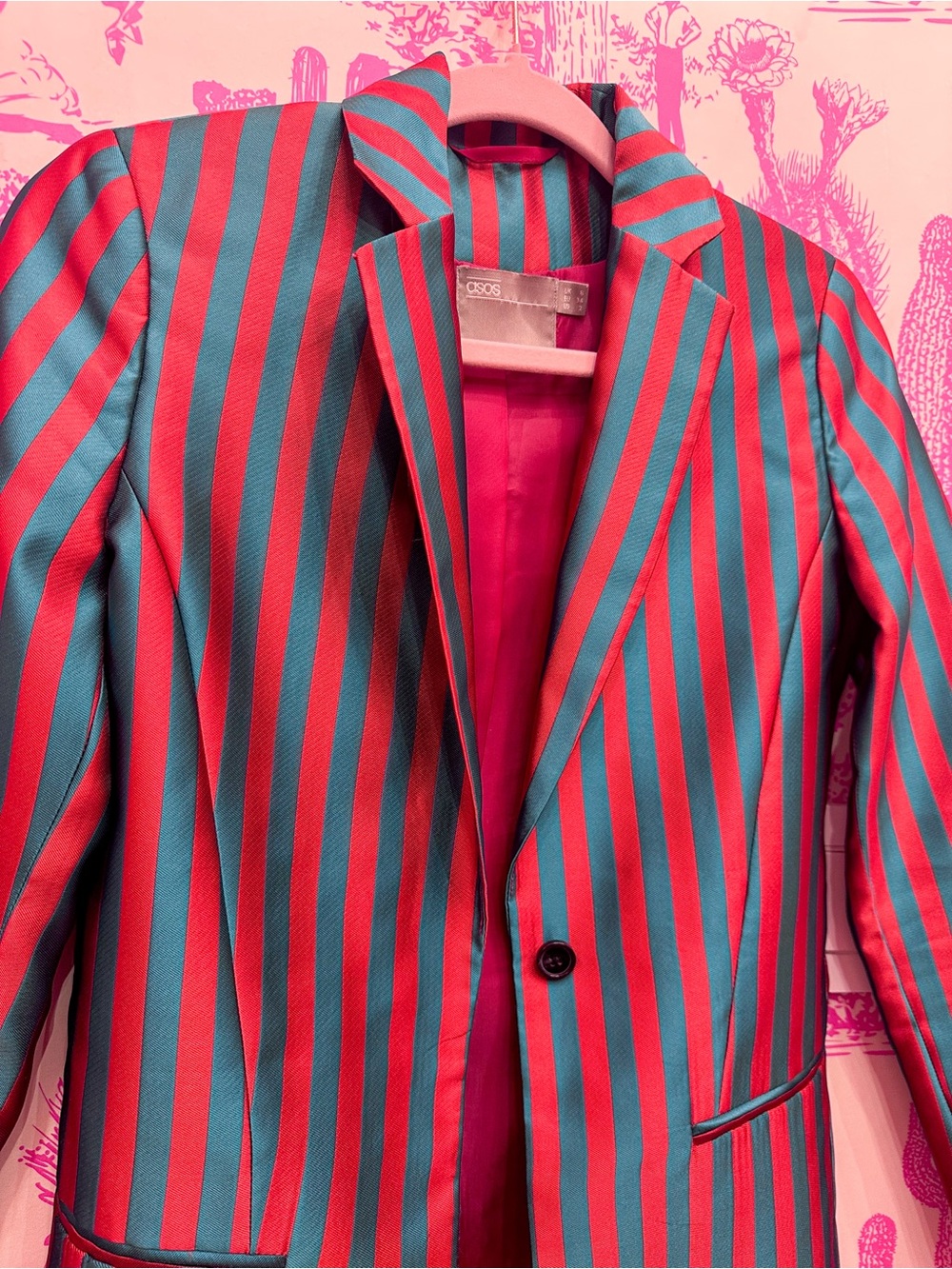 ASOS Orange and Blue Striped Women's Blazer